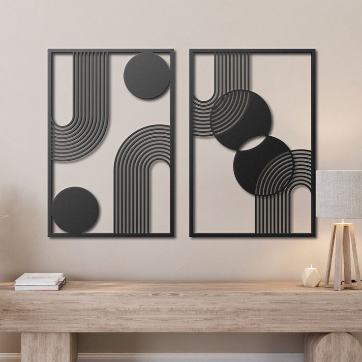 Abstract Metal Wall Art Set Of 2
