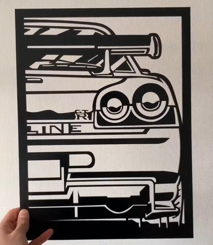 Nissan R-34 Metal Wall Frame